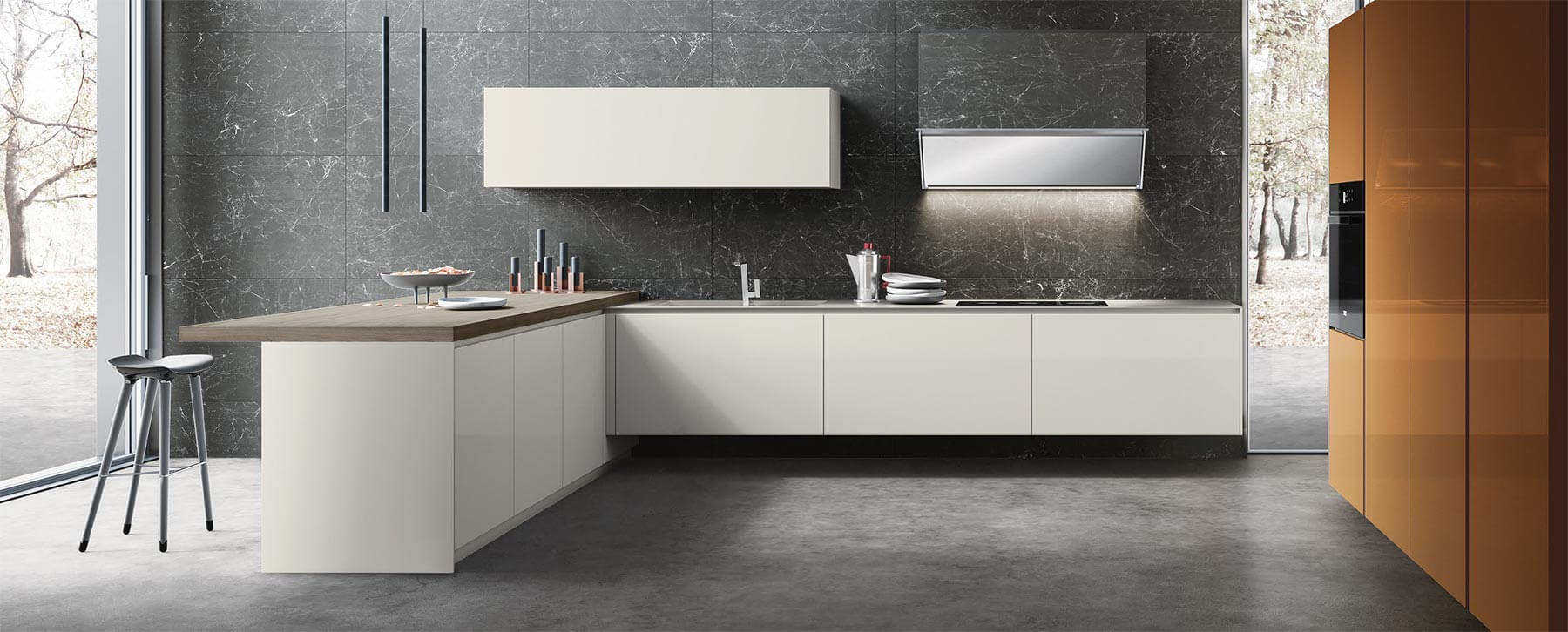 Cuisine ouverte italienne design