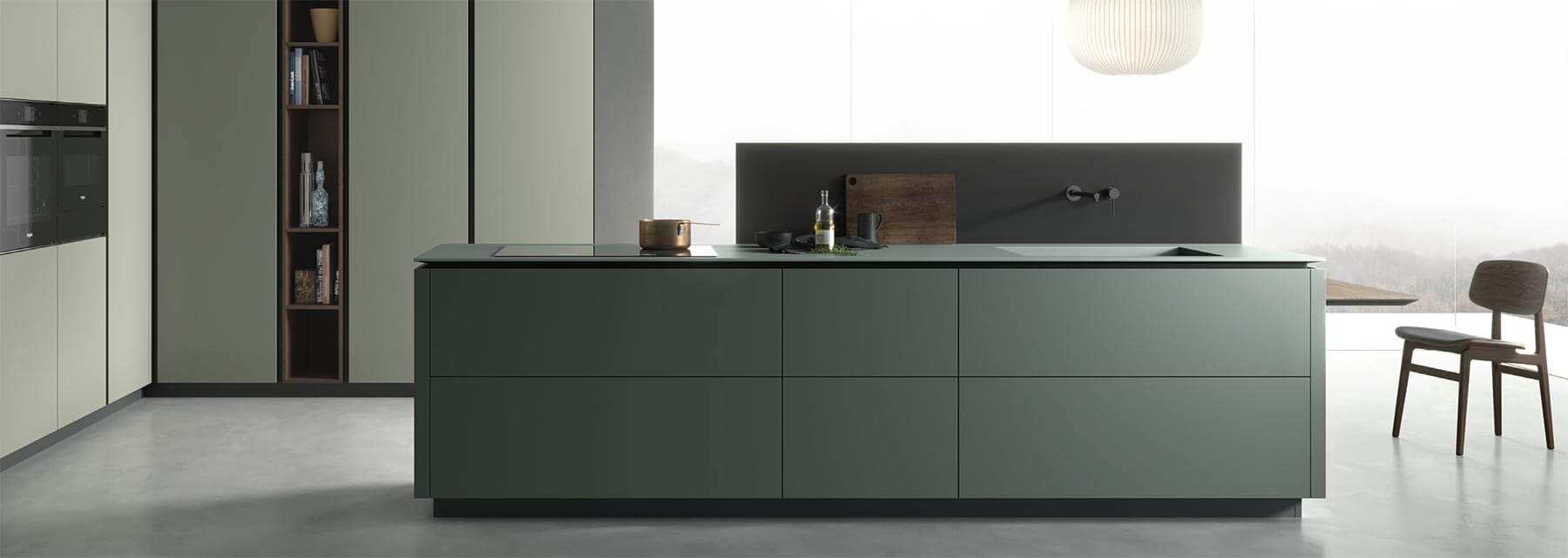 Cuisine ouverte sur mesure panoramique