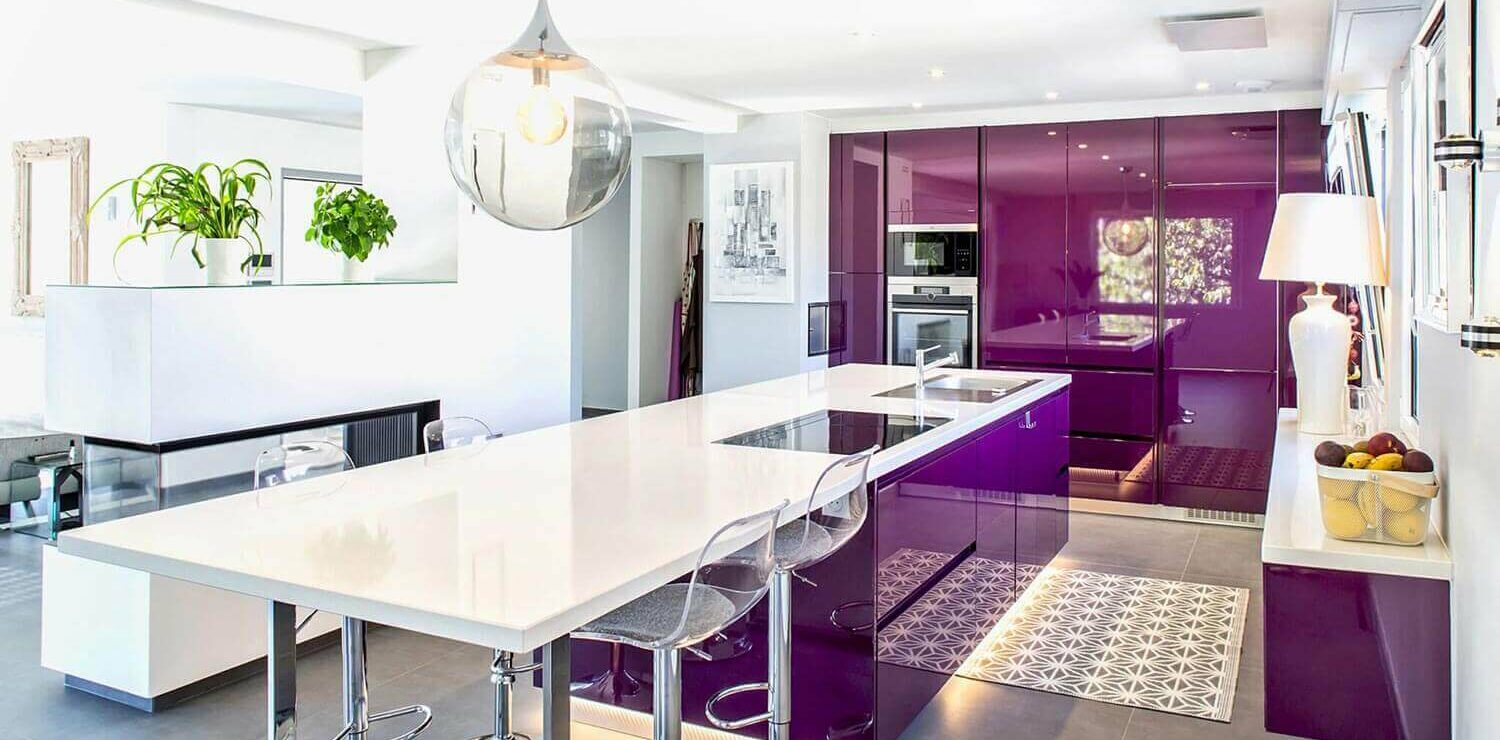 Ciusine ouverte violette mauve prune sur mesure
