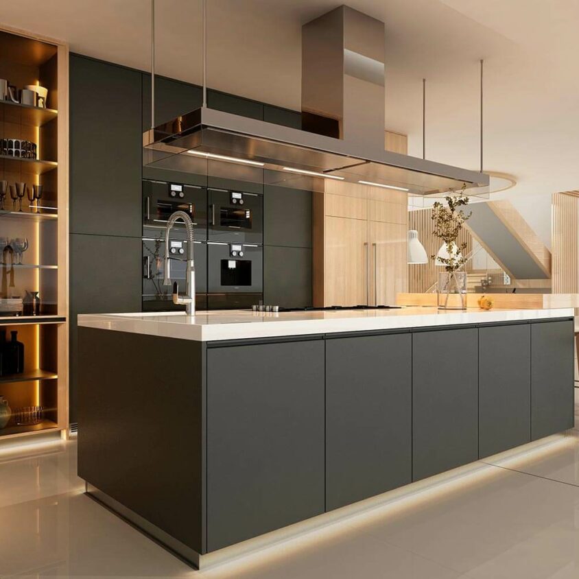 Cuisine italienne sur mesure avec ilot central