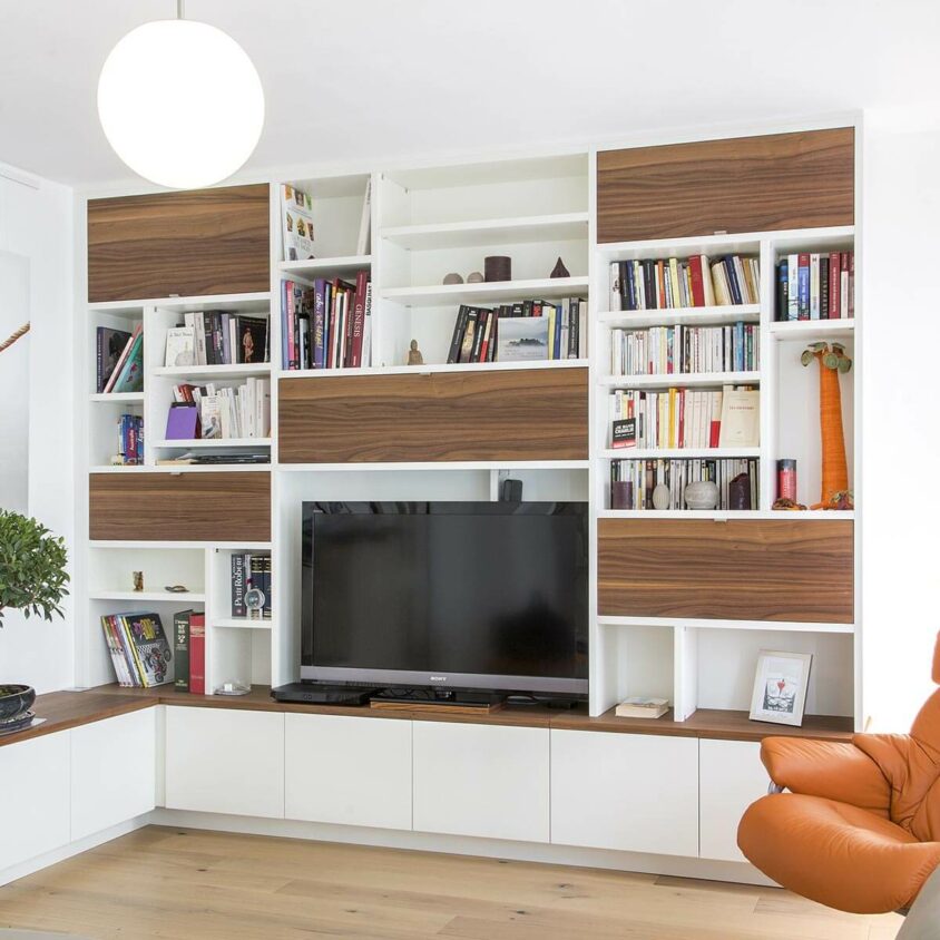 meuble tv bibliotheque sur mesure - meubles sur mesure