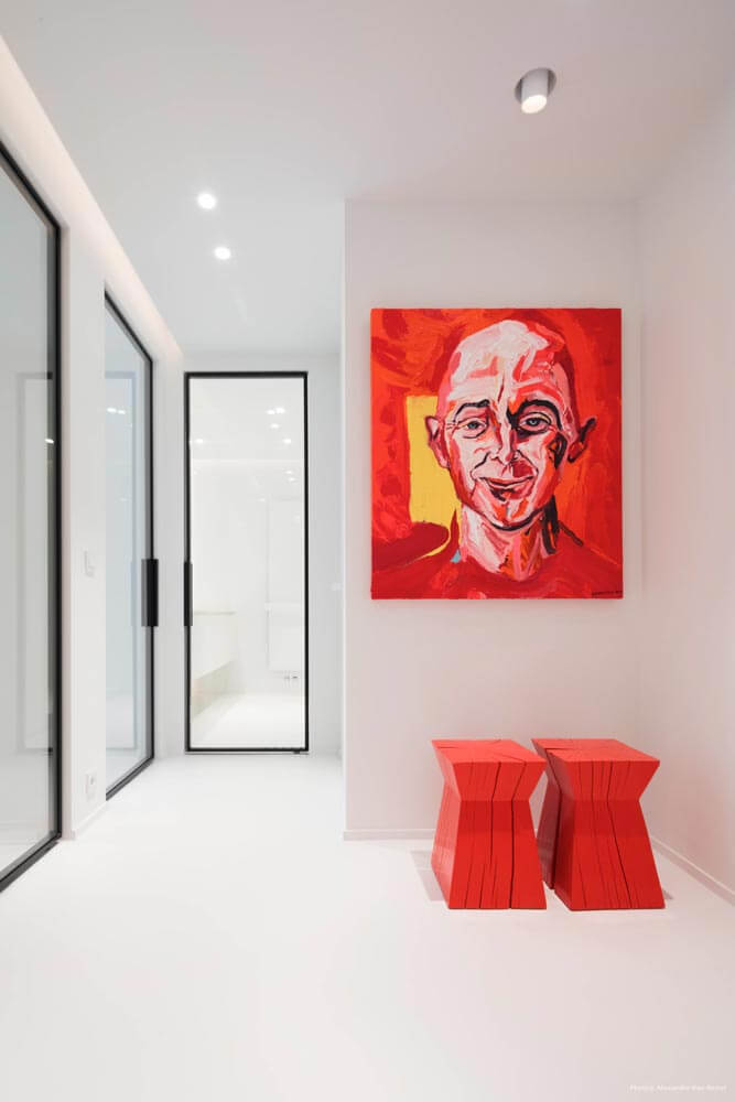 Verrière sur mesure fine noire design dans un appartement moderne