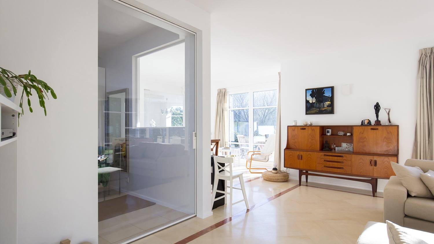 Verrière design coulissante blanche